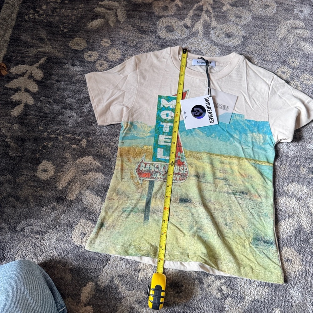 Daydreamer Beige Graphic Tee with Motel Ranch Design - NWOT - Picture 5 of 9